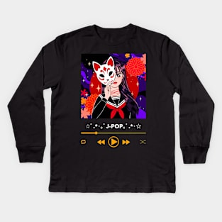 J Pop Fan Playlist Anime Girl Kids Long Sleeve T-Shirt